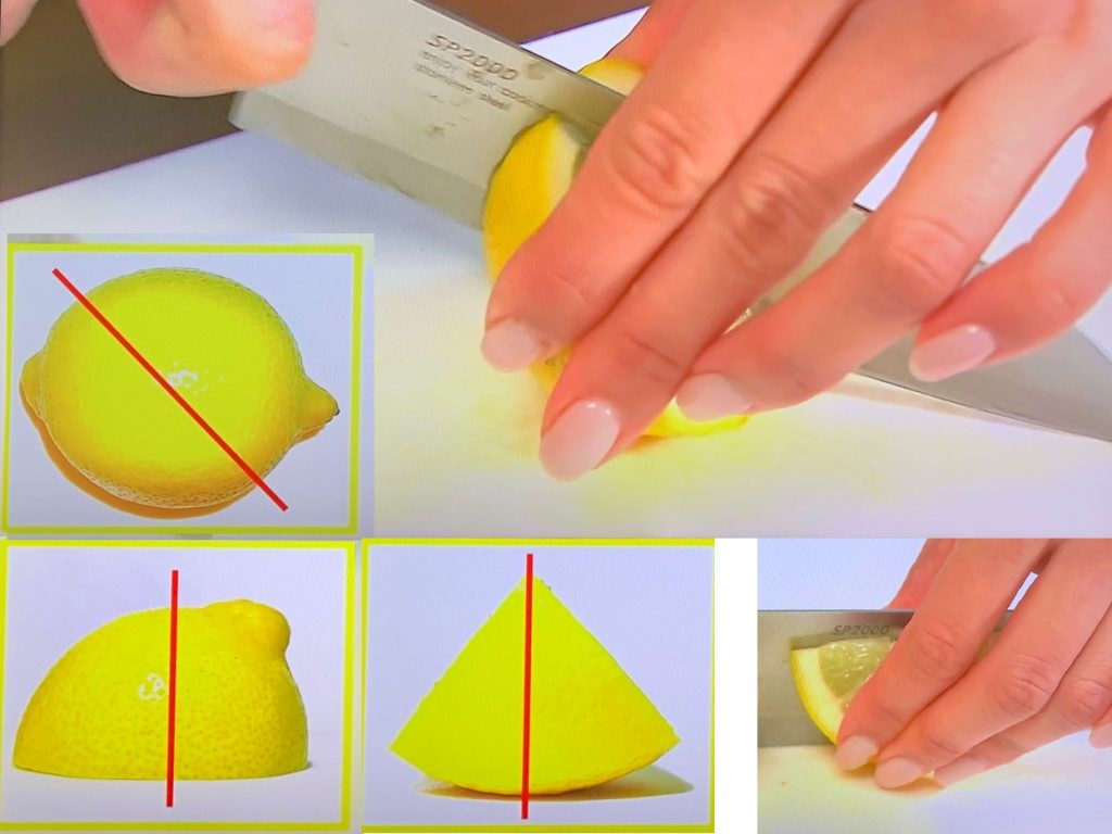 レモンの果汁のでる切り方